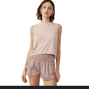 Free People Movement "The Way Home Shorts" Light Pink Size XL